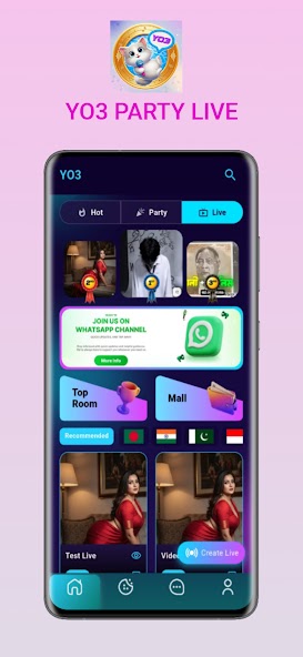 YO3 Party Live — social entertainment and live streaming app built with Flutter